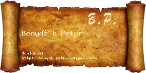 Benyák Petur névjegykártya